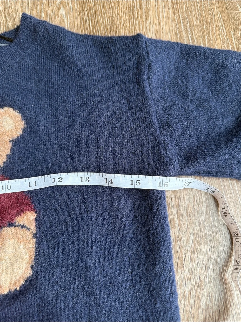 H&M Kids Navy Teddy Bear Crewneck Sweater